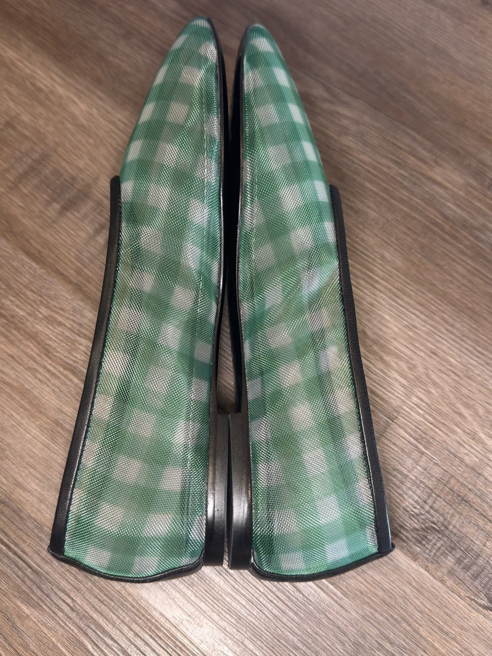 STAUD Alba Jade Gingham Mesh Ballet Flats - Picture 7 of 15